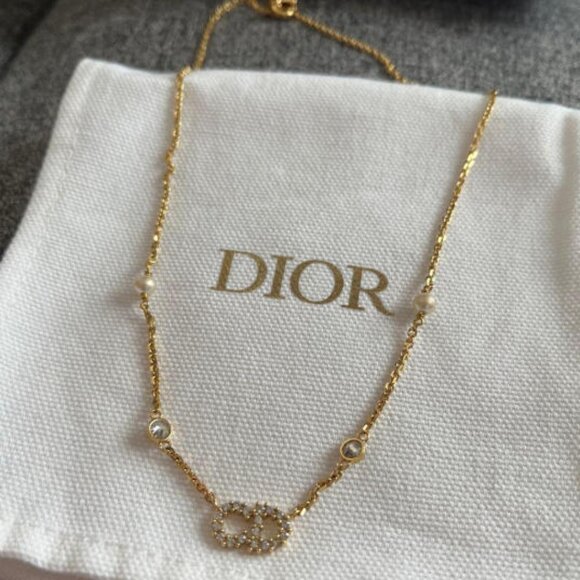Dior Gold Necklace with White Accents - Picture 3 of 6